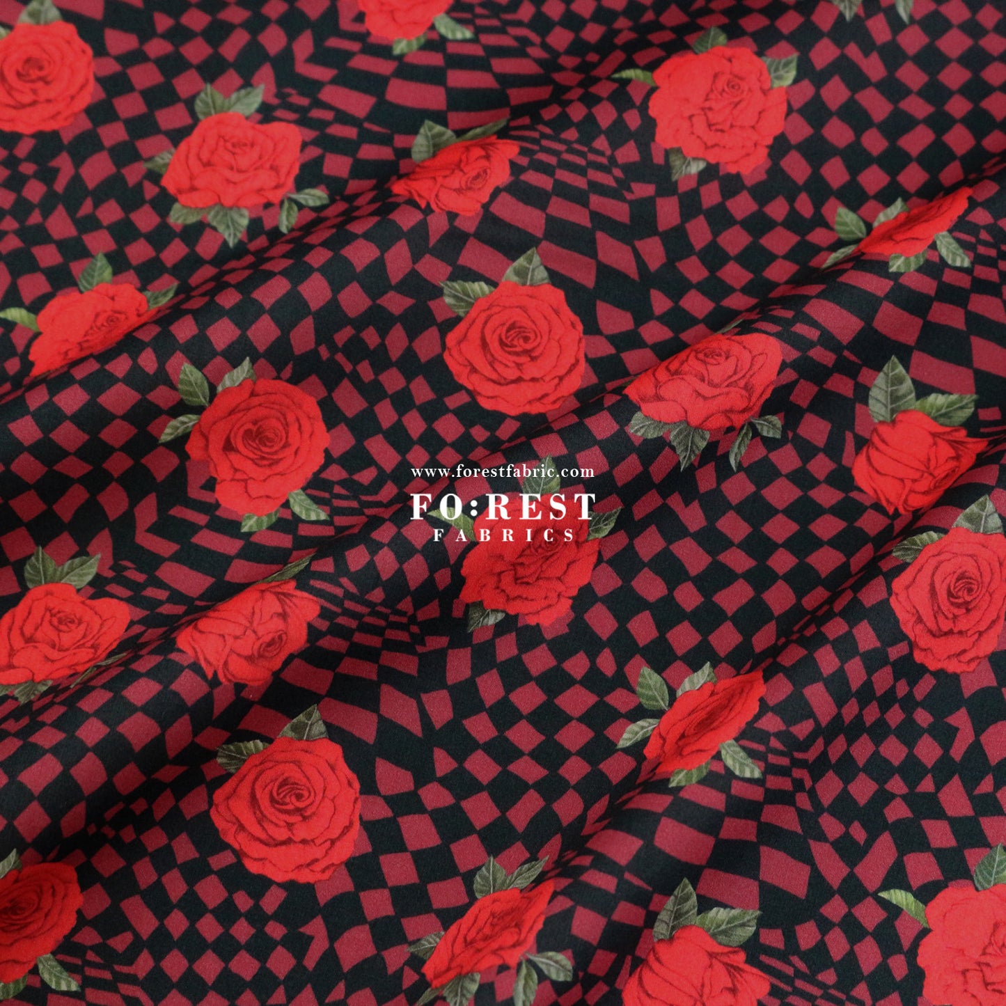 Liberty of London (Cotton Tana Lawn Fabric) - Chequered Rose