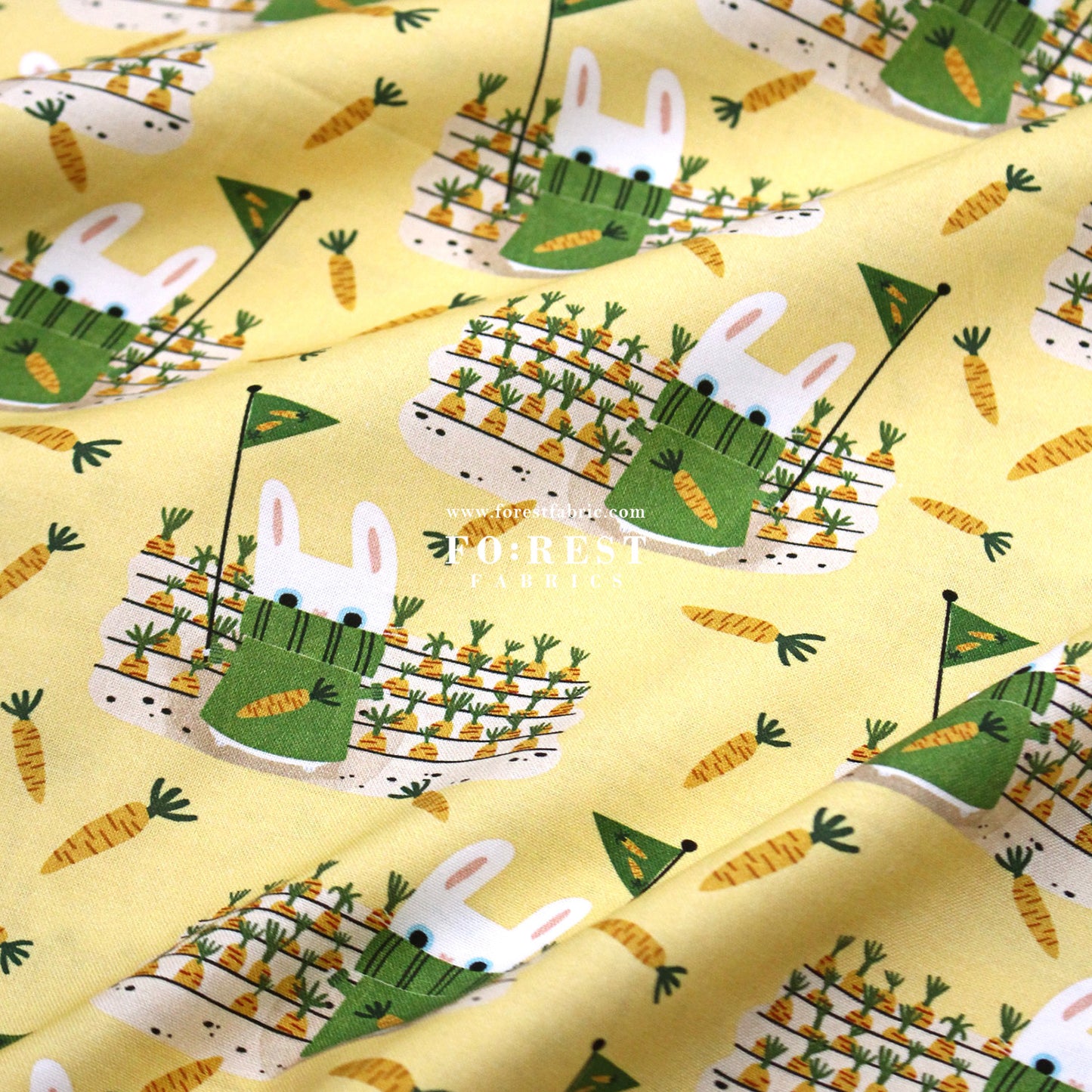 cotton - Carrot and Rabbit Game fabric