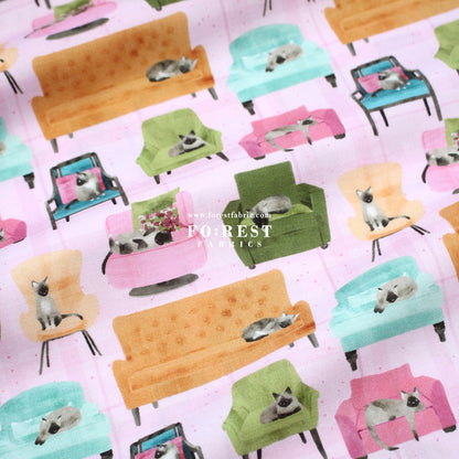 cotton - Lounge Cats fabric