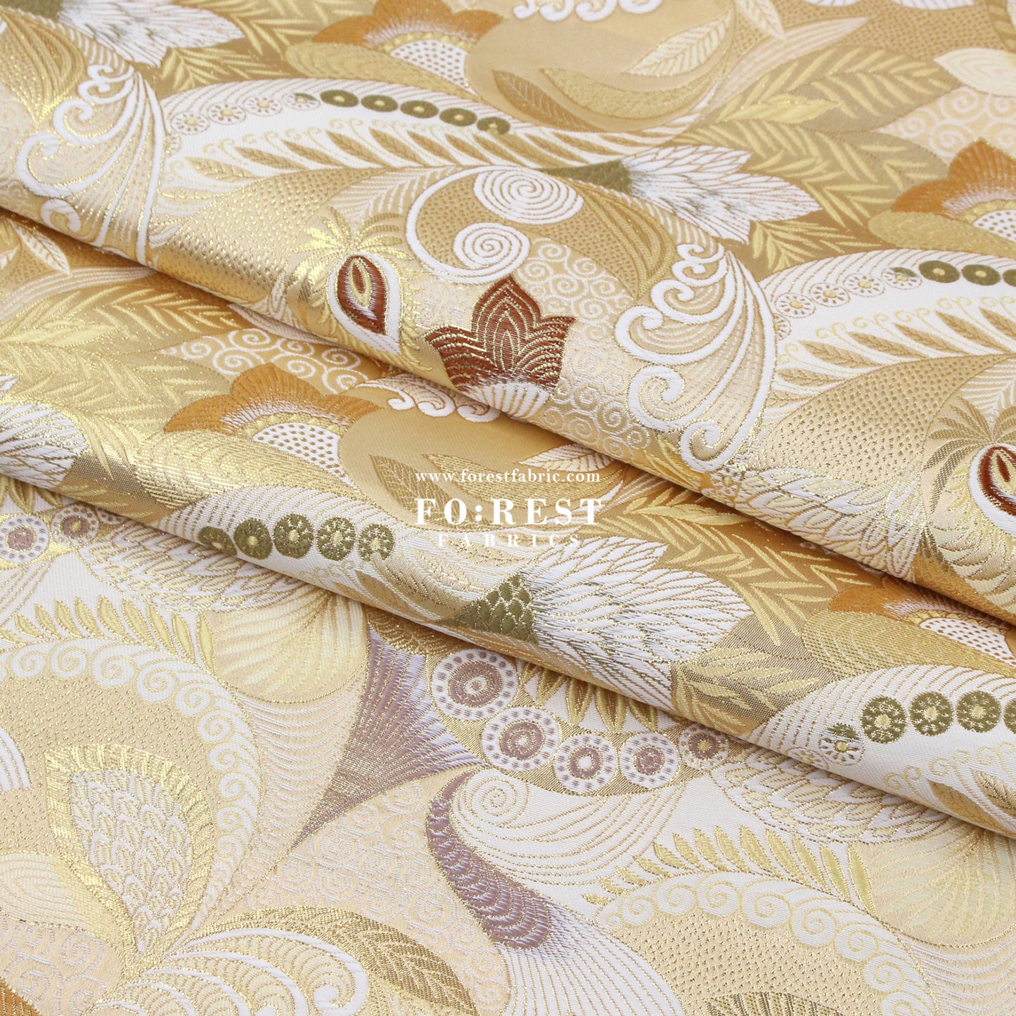 Gold Brocade - Sea fabric Gold