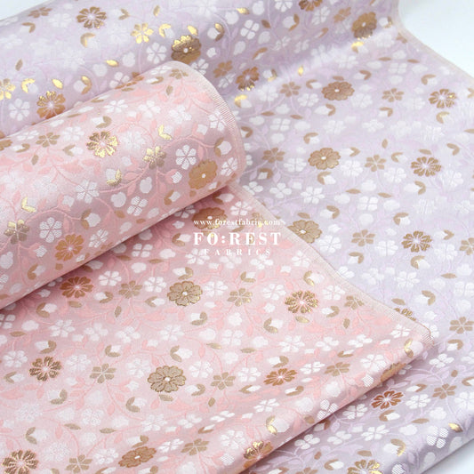 Gold Brocade - sakura blooms fabric