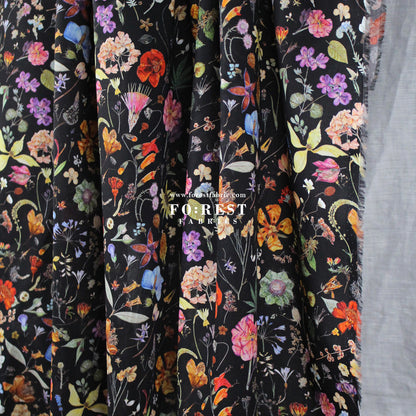 Liberty of London (Cotton Tana Lawn Fabric) - Floral eve Black