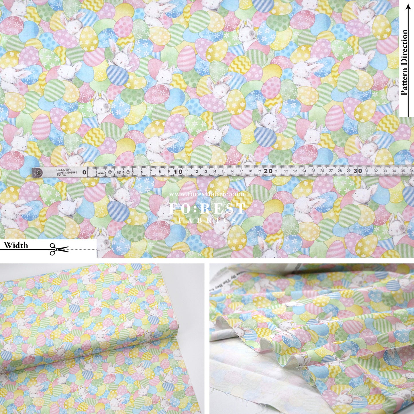 cotton - Rabbit Easter Egg fabric