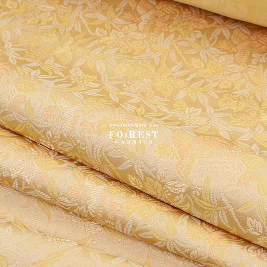 Gold Brocade - Leaf fabric Gold
