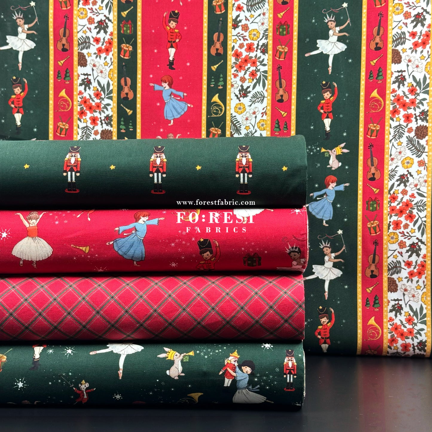 cotton - Christmas Nutcracker Stripe fabric