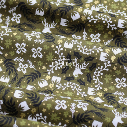 cotton - Gather Forest  Metallic fabric