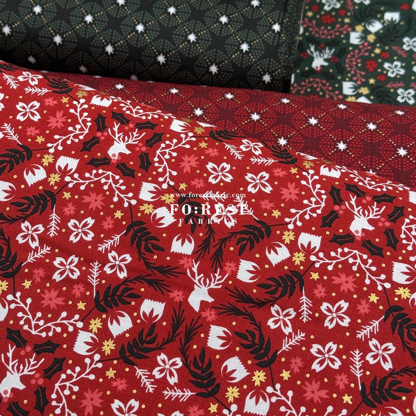 cotton - Gather Holly Metallic fabric