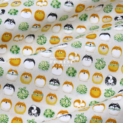 cotton - TravellingShiba Inu fabric Natural