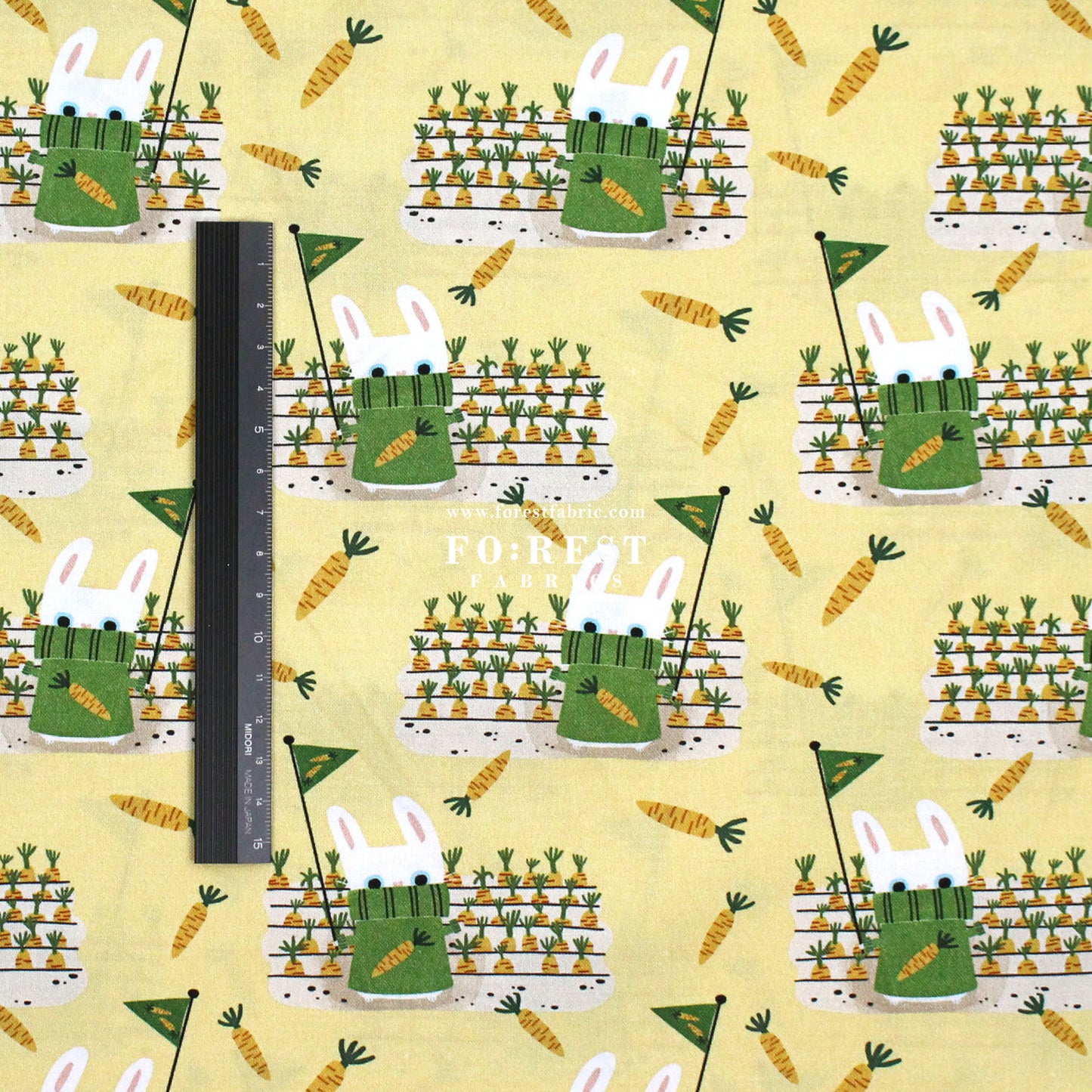 cotton - Carrot and Rabbit Game fabric