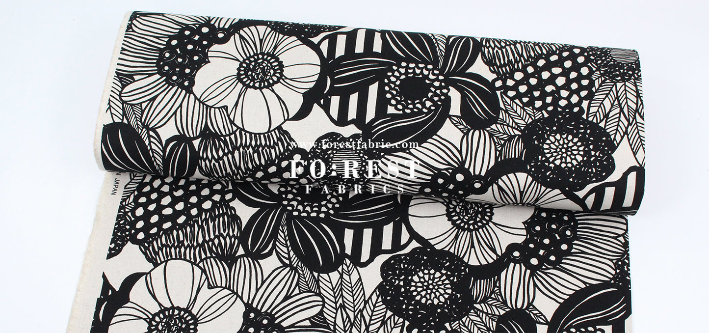 Canvas - Flower fabric Natural