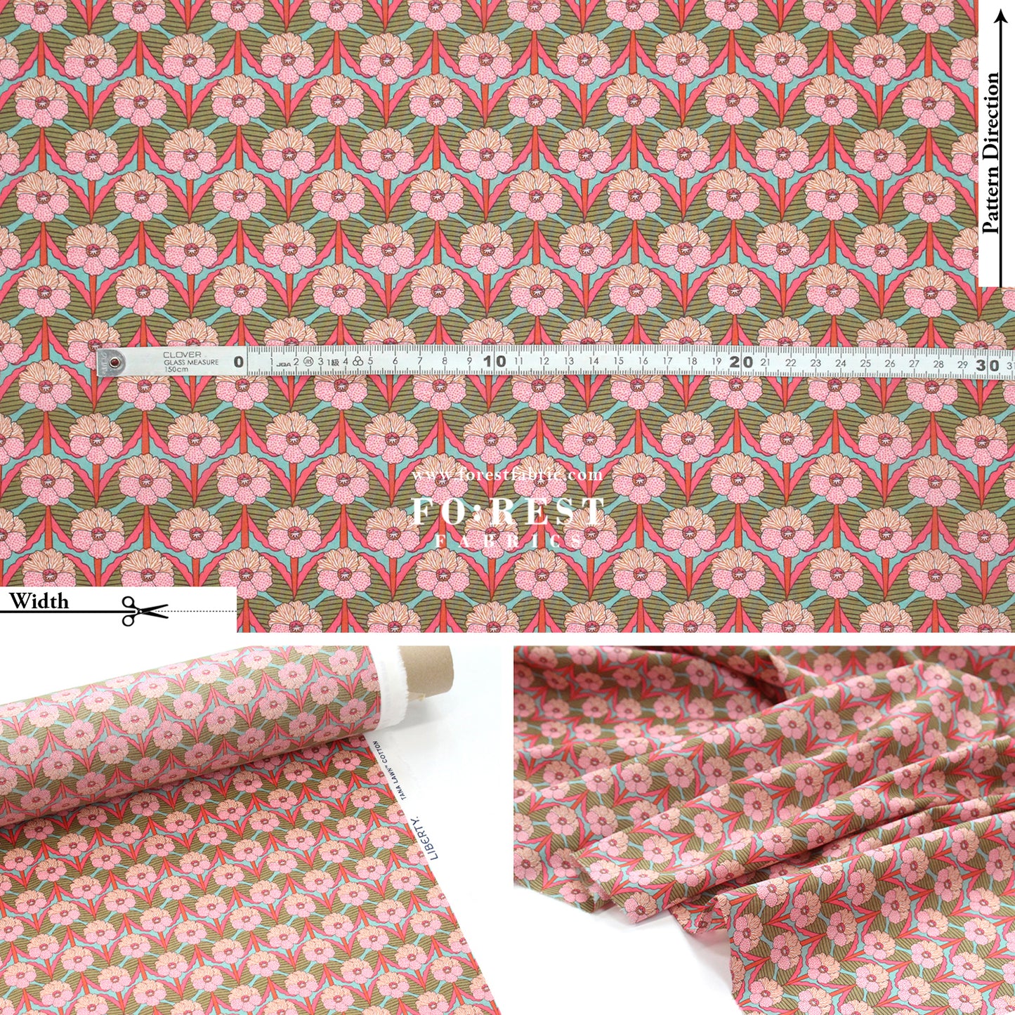 Liberty of London (Cotton Tana Lawn Fabric) - Chevron B