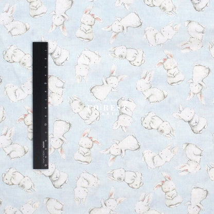 cotton - Rabbit fabric Light Blue