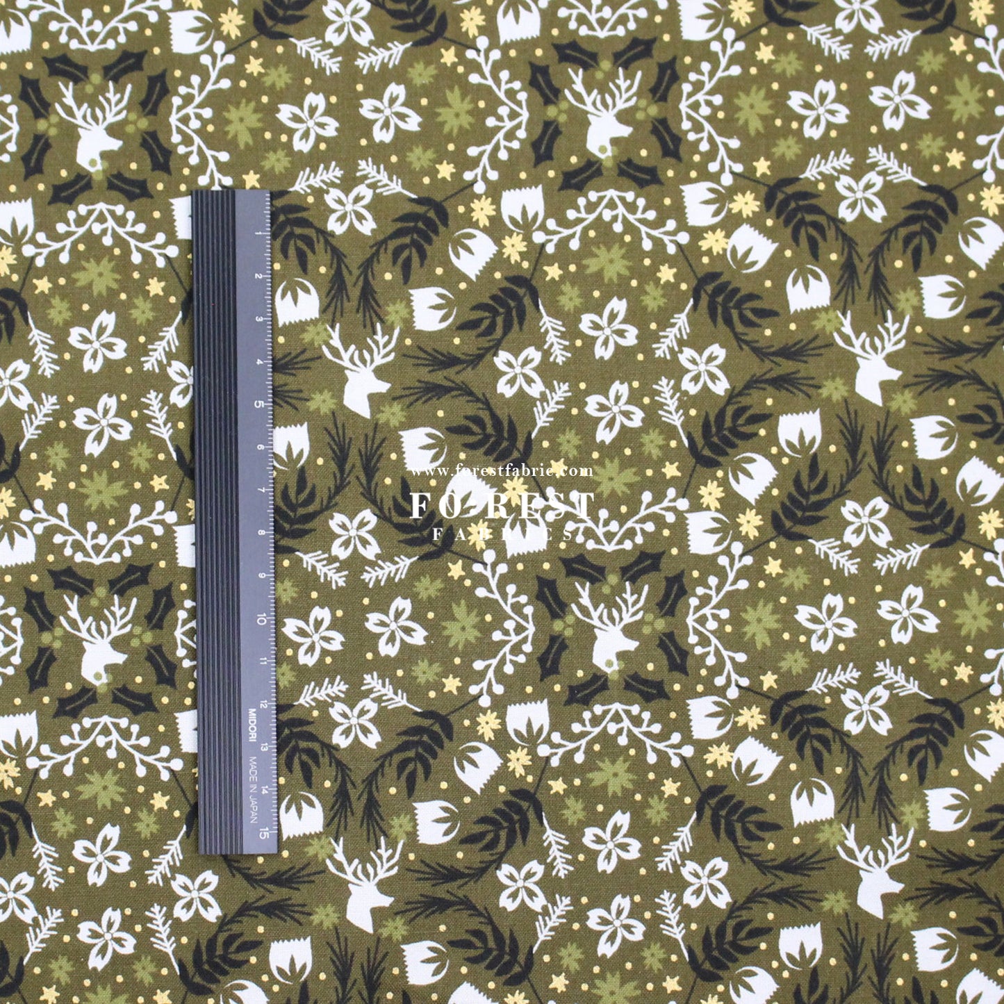 cotton - Gather Forest  Metallic fabric