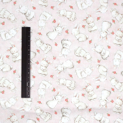 cotton - Rabbit fabric Pink