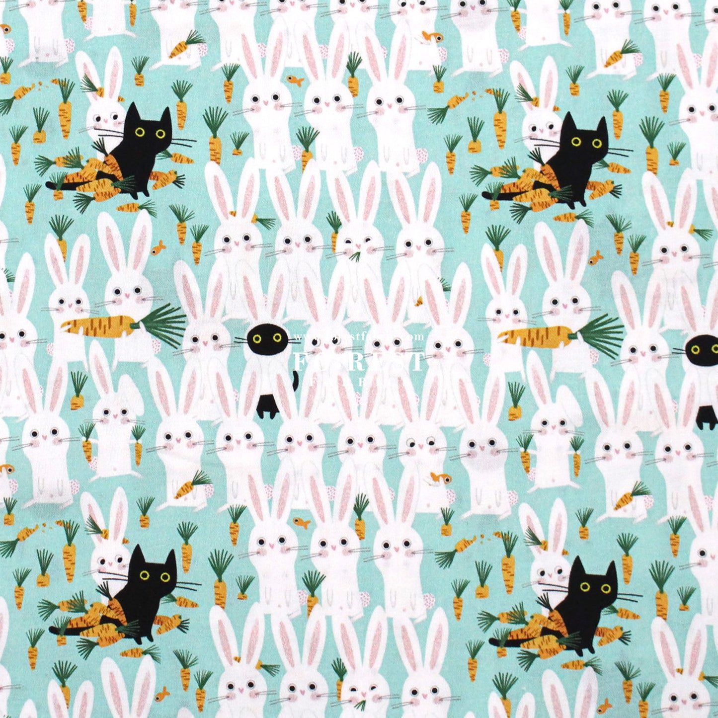 cotton - Cat and Rabbit fabric