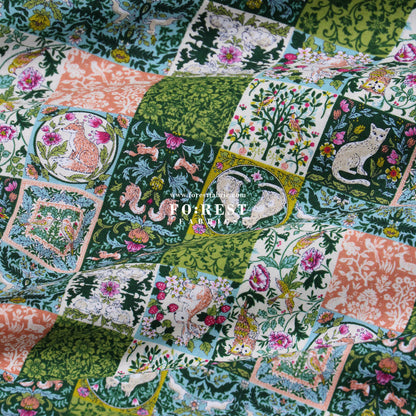 cotton - Art Nouveau Forest fabric Green