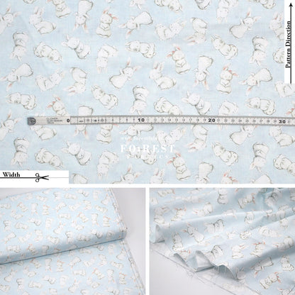 cotton - Rabbit fabric Light Blue