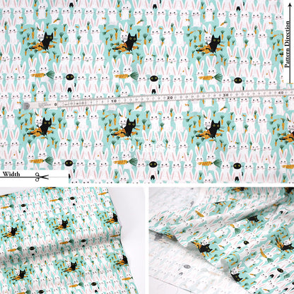 cotton - Cat and Rabbit fabric