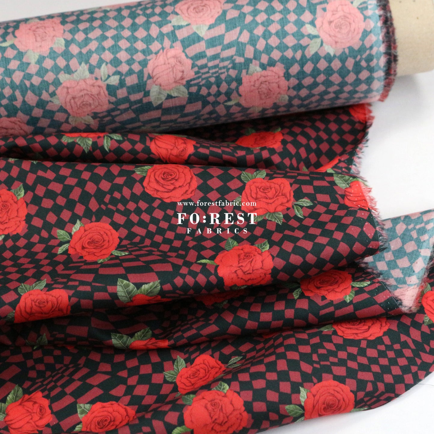 Liberty of London (Cotton Tana Lawn Fabric) - Chequered Rose