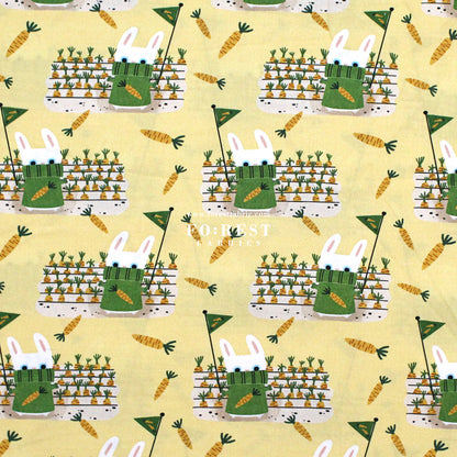 cotton - Carrot and Rabbit Game fabric