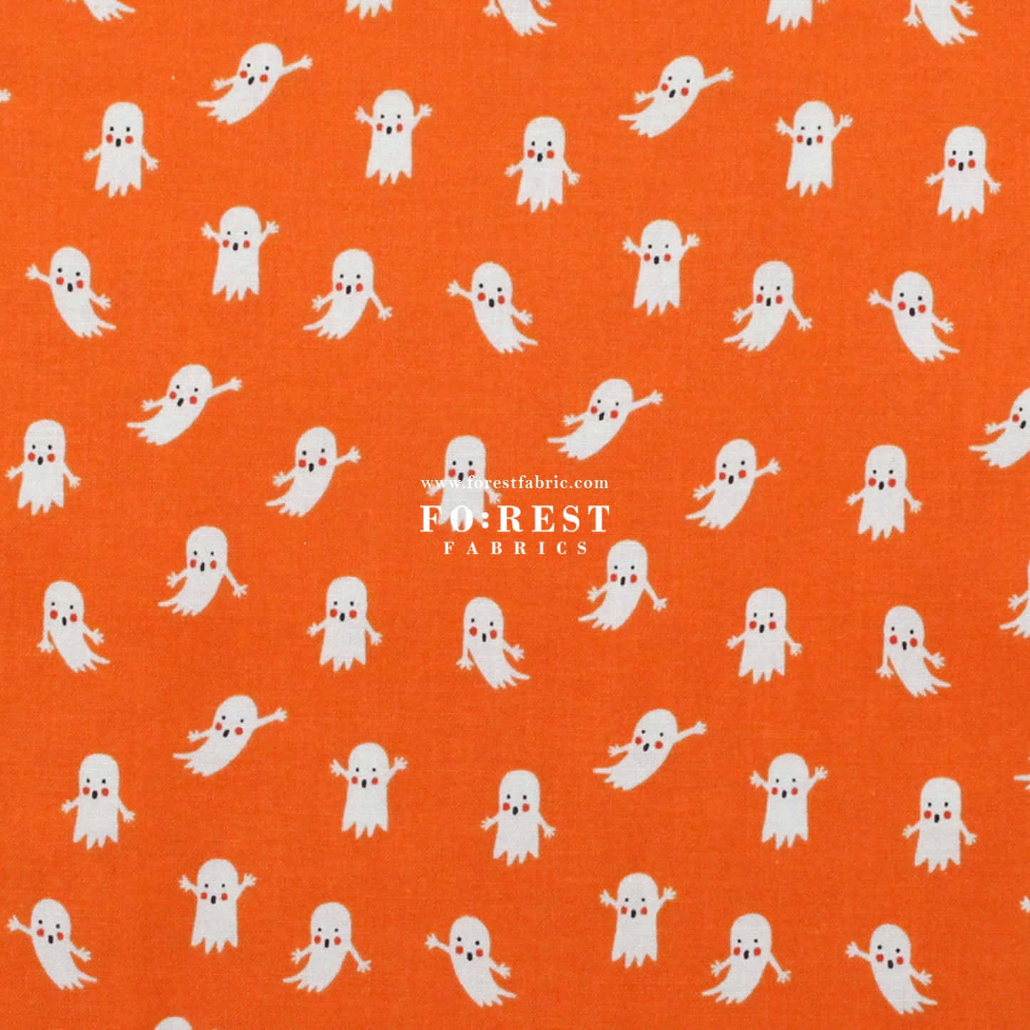 cotton - Ghosts Orange fabric