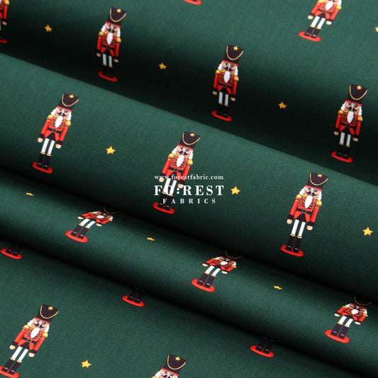 cotton - Christmas Toy Nutcracker fabric Green