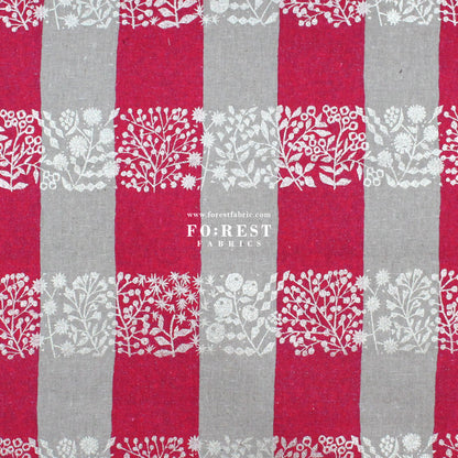 cotton linen - lattice echino fabric A