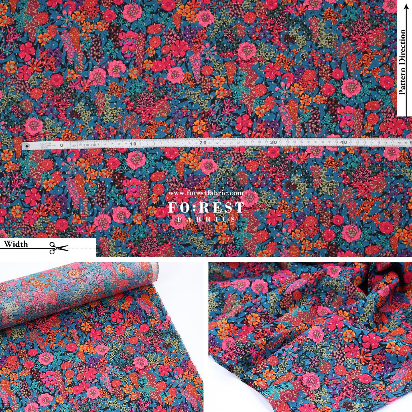 Liberty of London (Cotton Tana Lawn Fabric) - Ciara Spot Metalic A