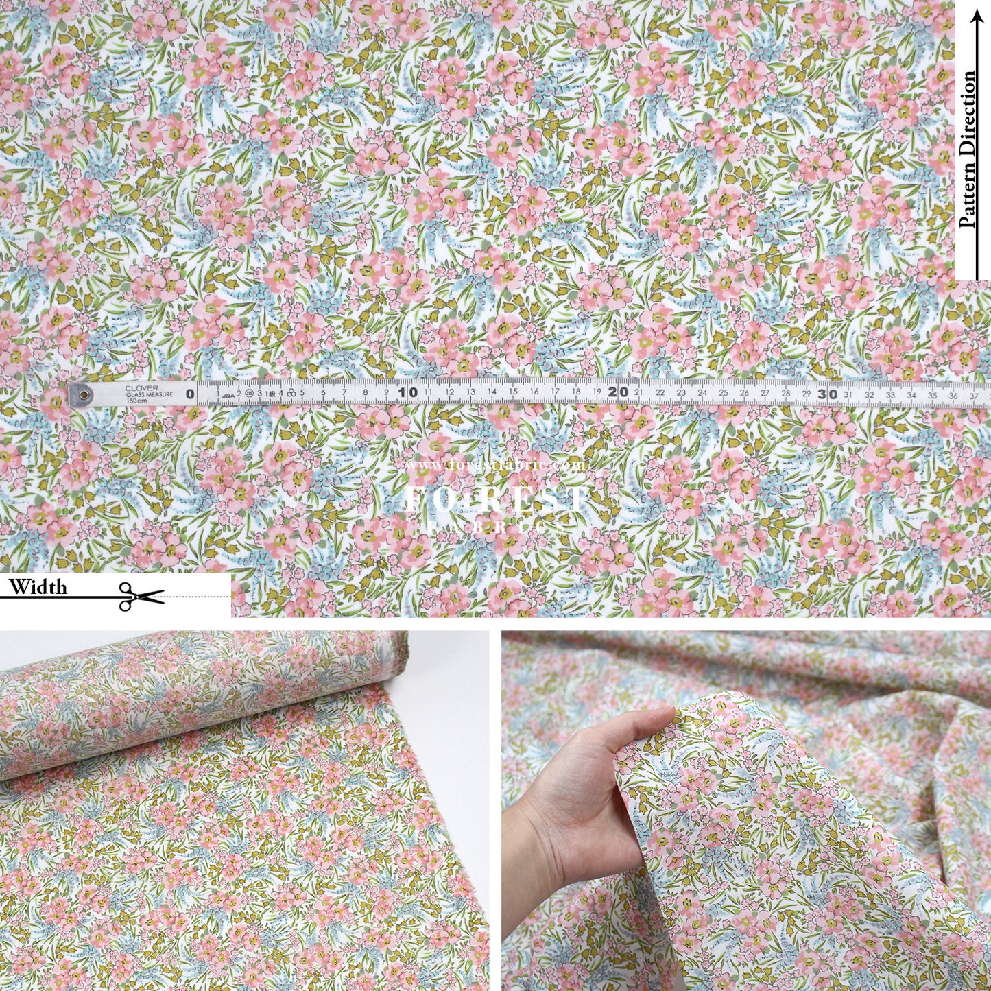 Liberty of London (Cotton Tana Lawn Fabric) - Swirling Petals C