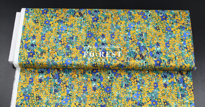 cotton - Gustav Klimt Flower Metallic fabric cobalt