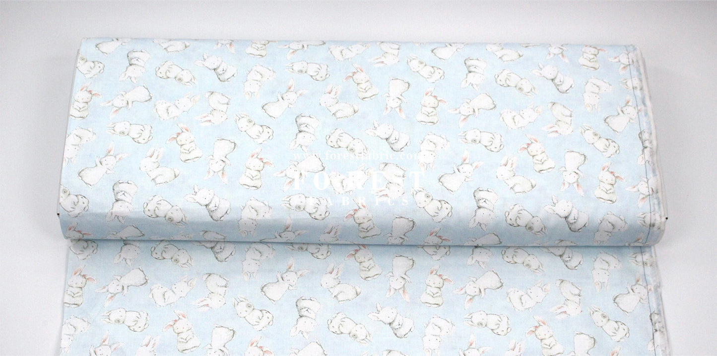 cotton - Rabbit fabric Light Blue