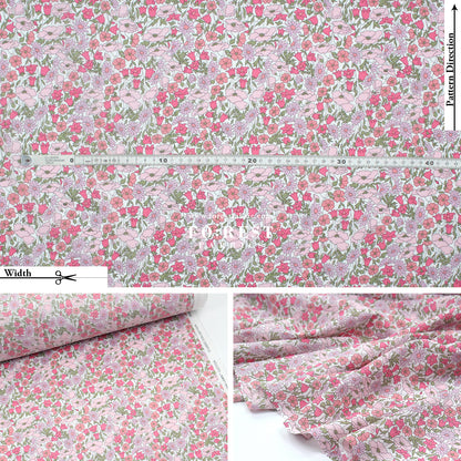 Liberty of London (Cotton Tana Lawn Fabric) - Poppy and Daisy Metalic A