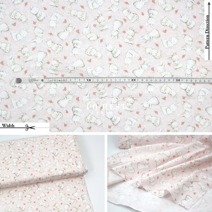 cotton - Rabbit fabric Pink