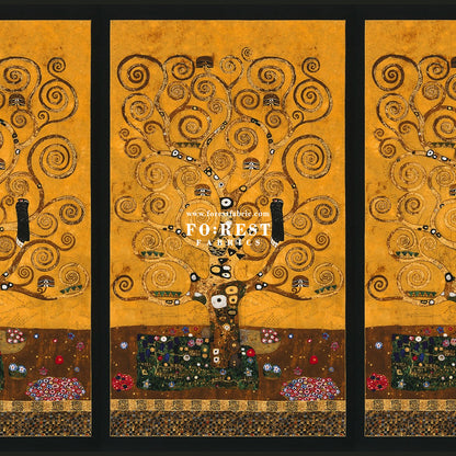 cotton - Gustav Klimt Tree of Life Panel fabric