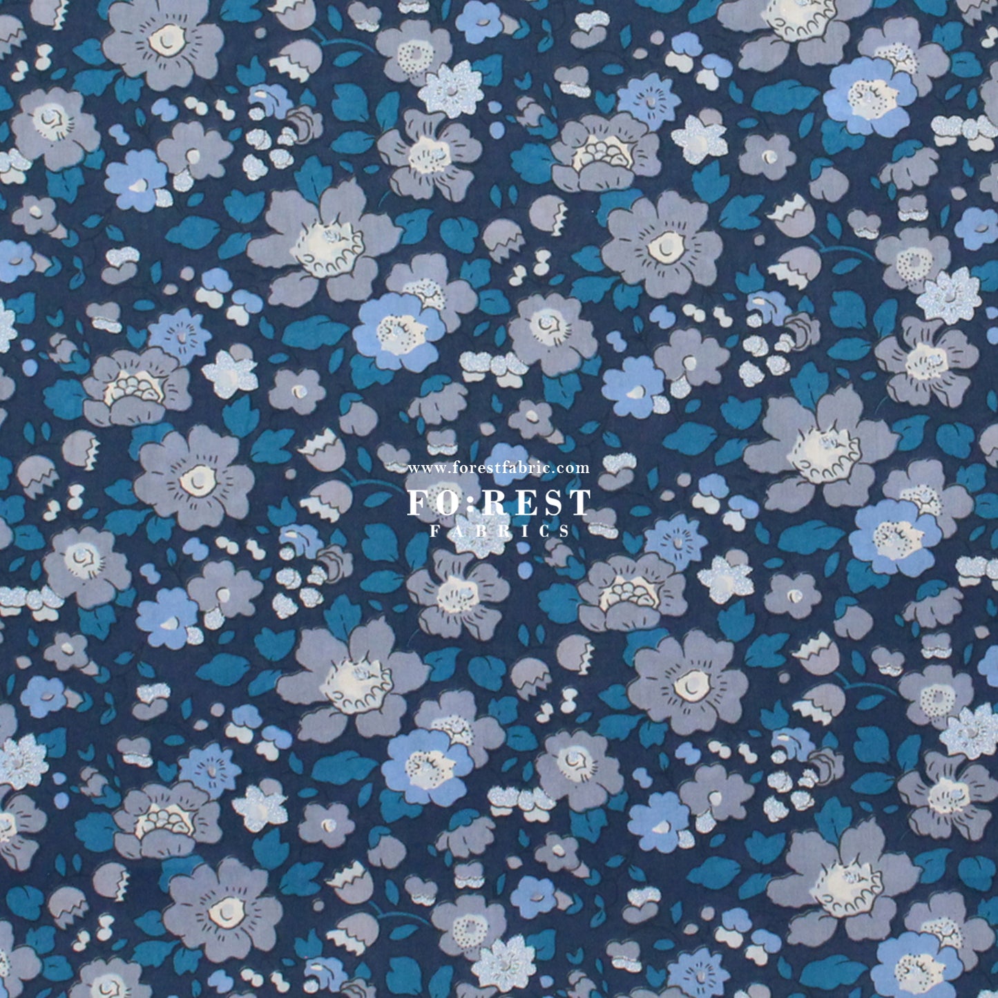 Liberty of London (Cotton Tana Lawn Fabric) - Betsy Meadow Metalic E