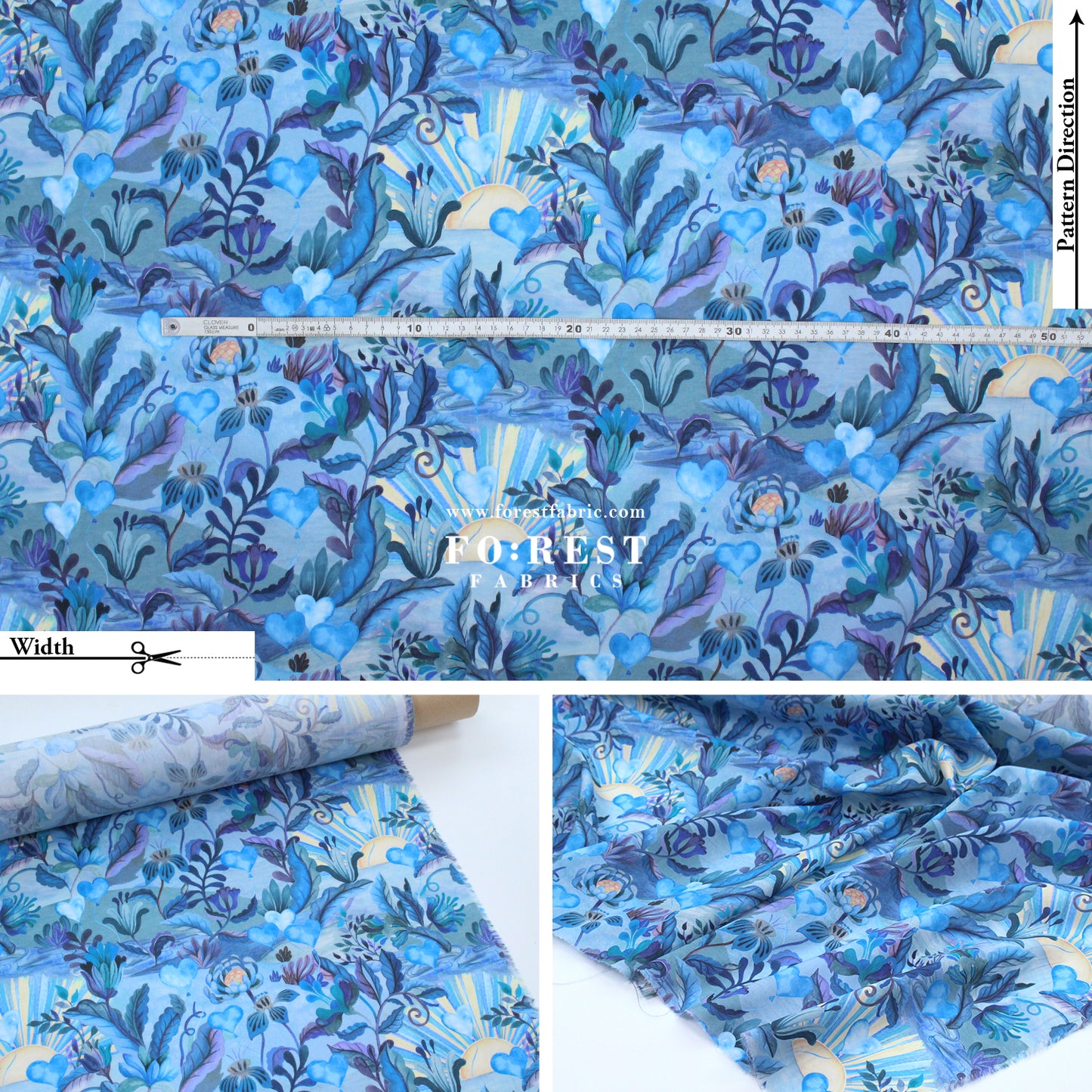 Liberty of London (Cotton Tana Lawn Fabric) - Una Landscape B