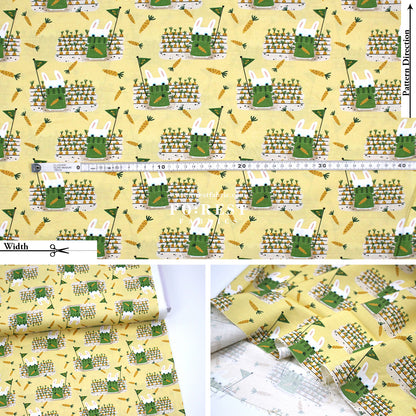 cotton - Carrot and Rabbit Game fabric