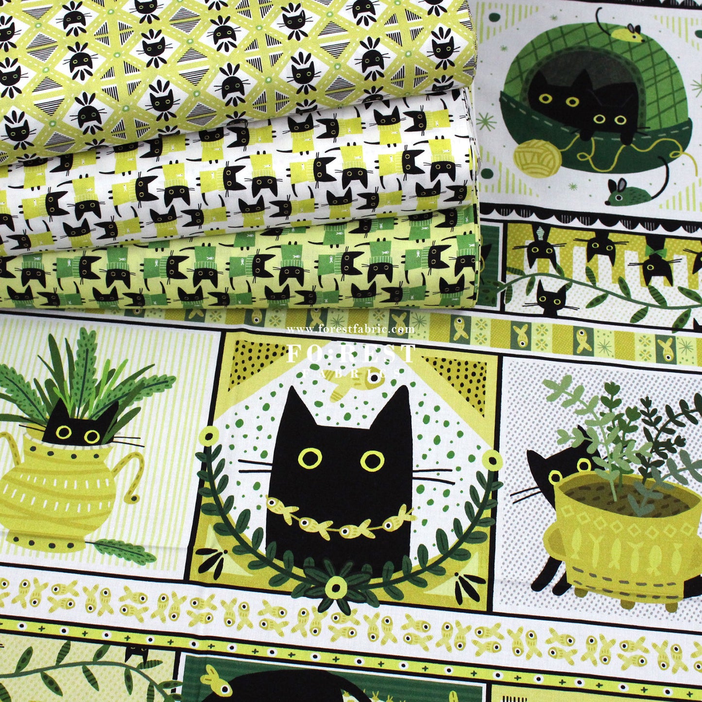 cotton - Diamond Cats fabric