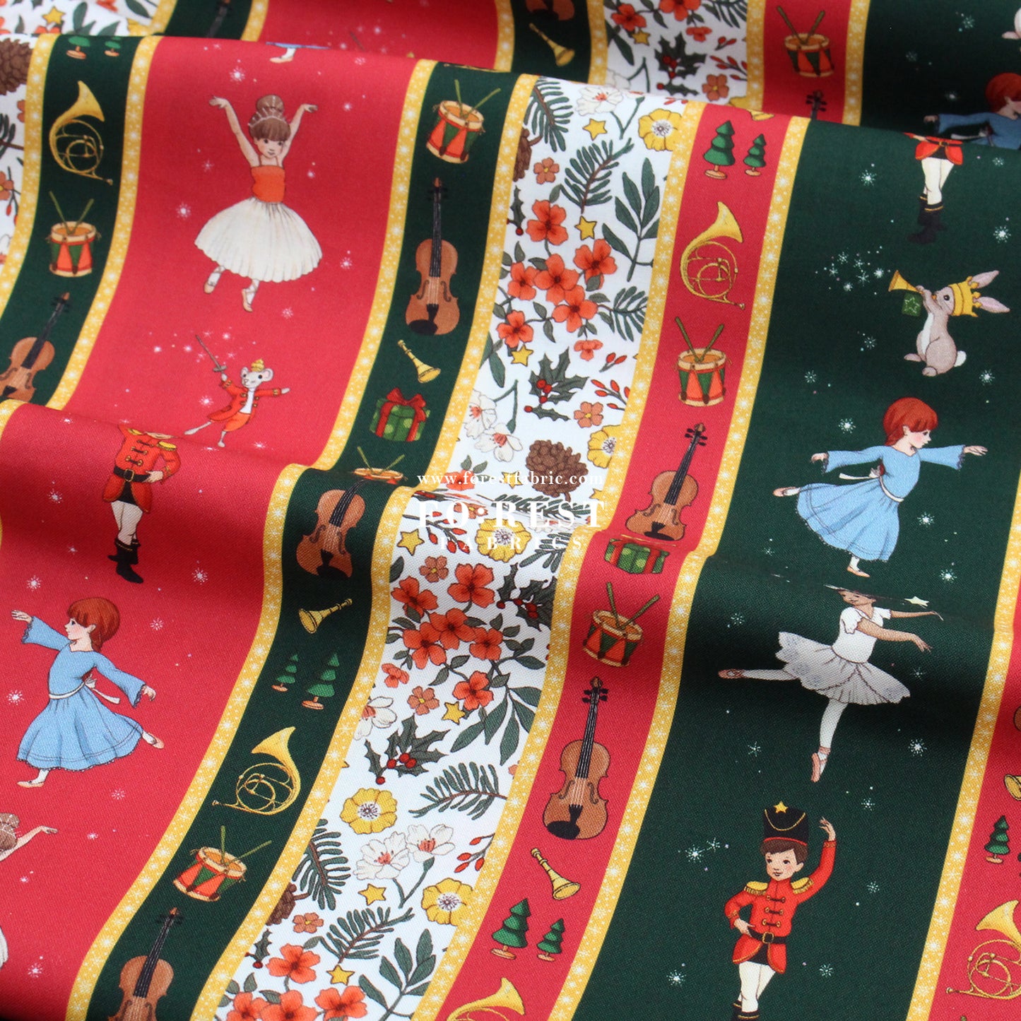 cotton - Christmas Nutcracker Stripe fabric