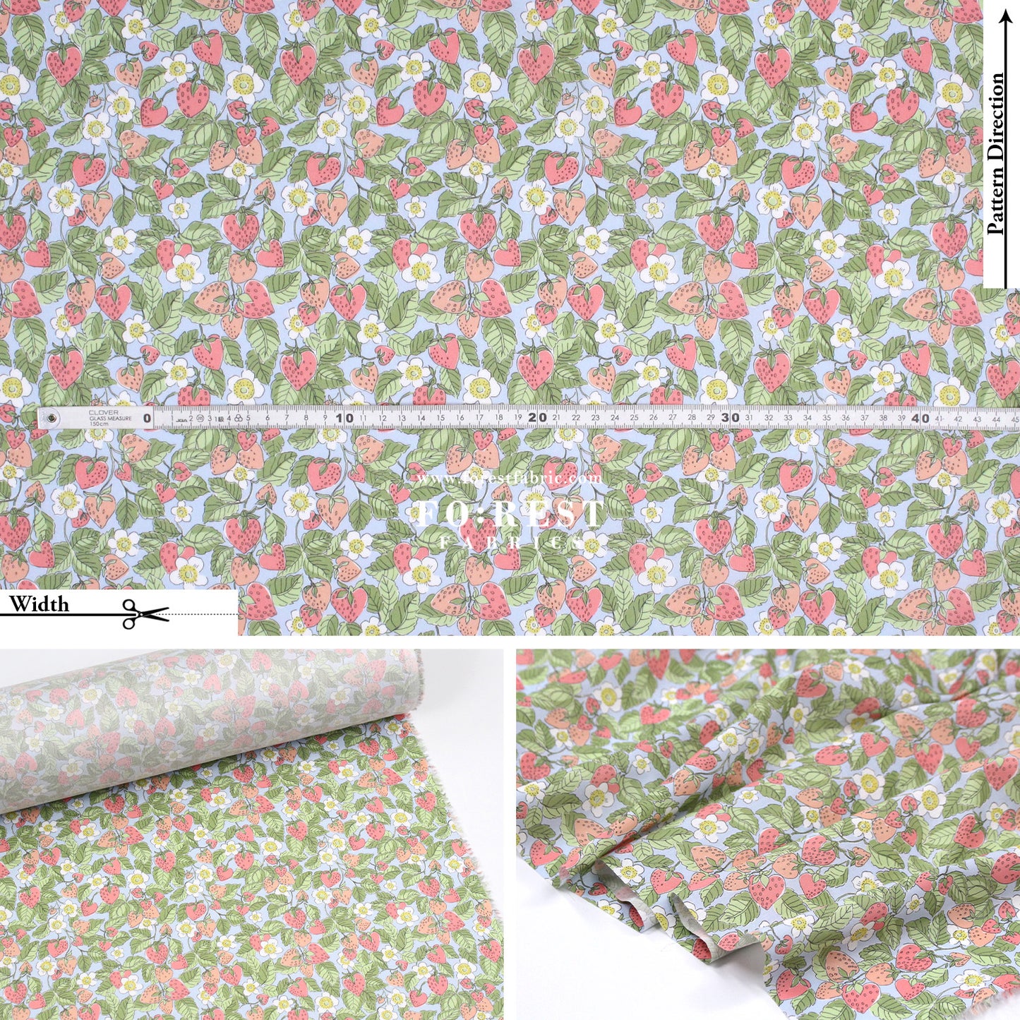 Liberty of London (Cotton Tana Lawn Fabric) - Strawberry Dream