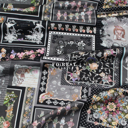 Satin Super Cotton - JoliFleur Itoi patchwork fabric Black