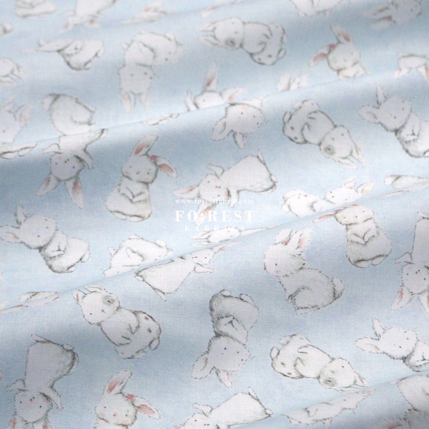 cotton - Rabbit fabric Light Blue