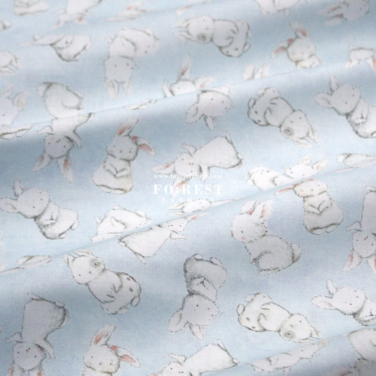 cotton - Rabbit fabric Light Blue