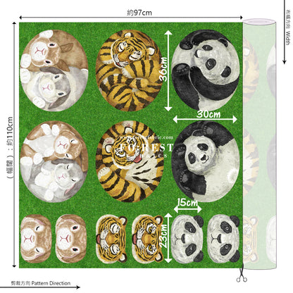 Pre-cut cotton - Home Deco animal fabric