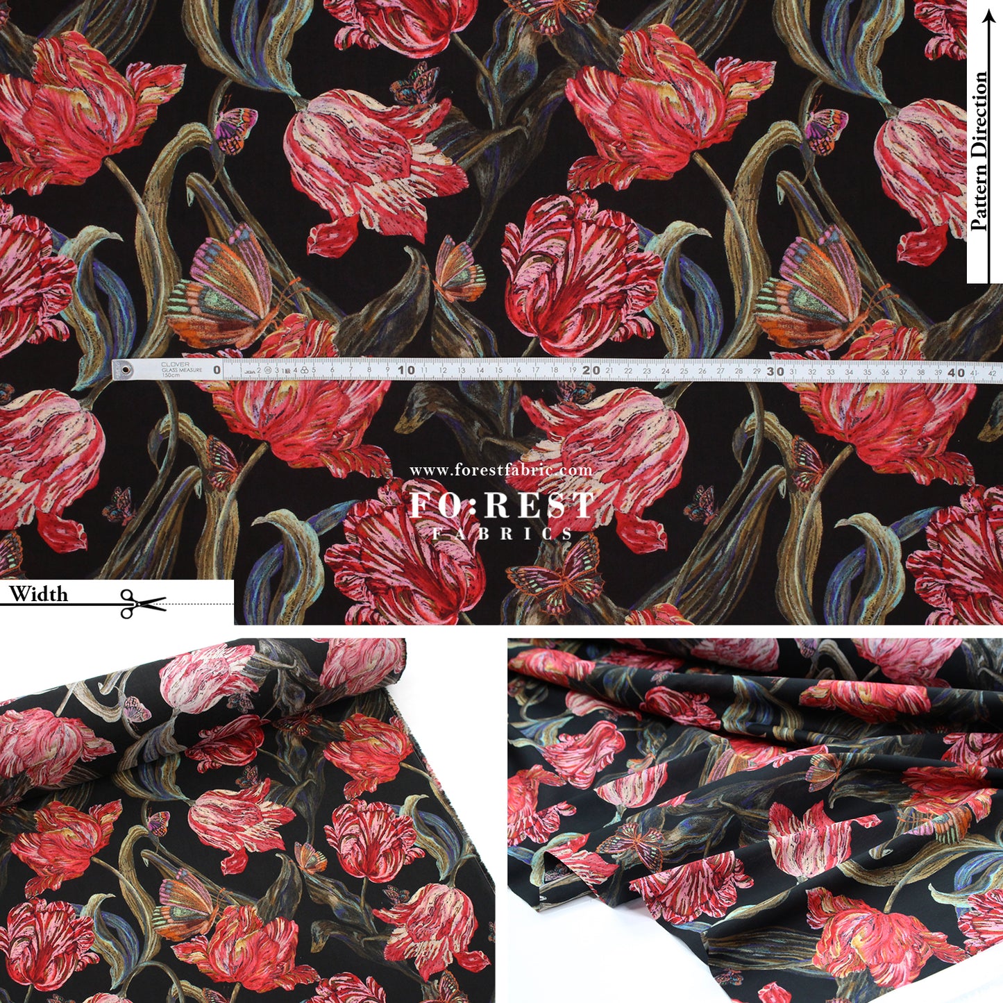 Liberty of London (Cotton Tana Lawn Fabric) - Midnight Sketch A