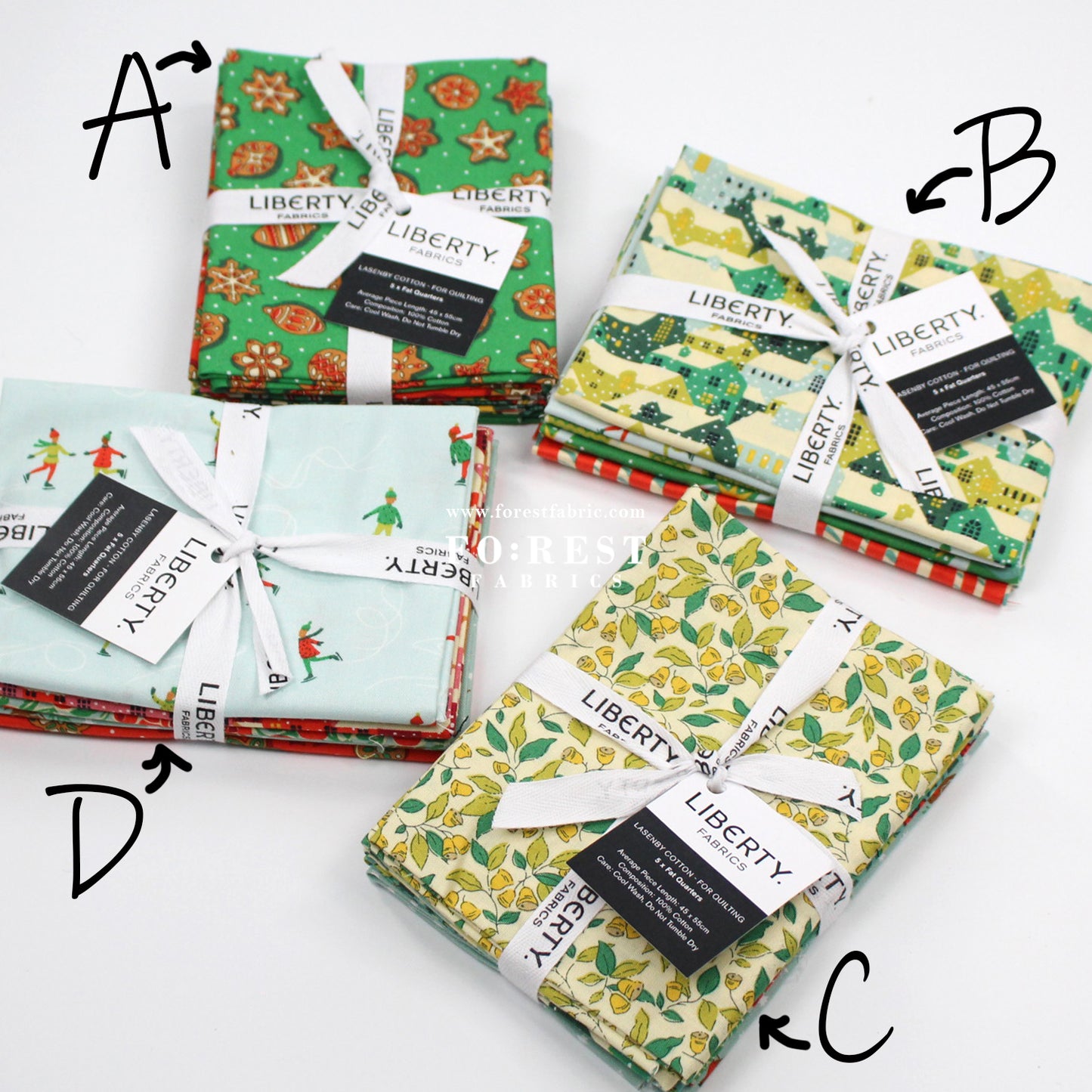 Fat Quarters Quilting Liberty Festive Fair Christmas SET