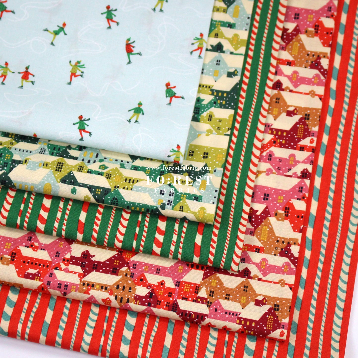 Quilting Liberty - Snowy Rooftops fabric A