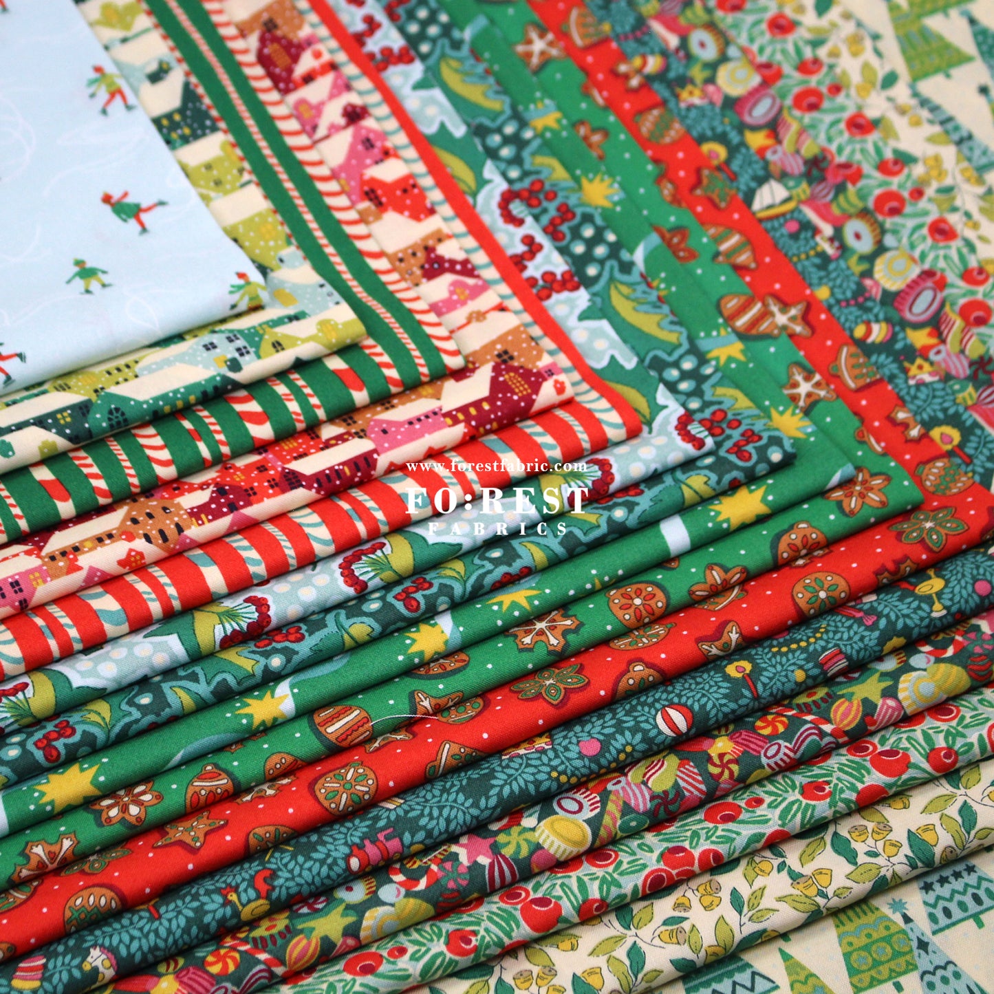 Quilting Liberty Festive Fair Chirtmas fabric SET