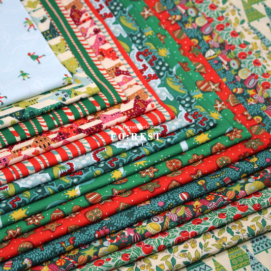 Quilting Liberty Festive Fair Chirtmas fabric SET