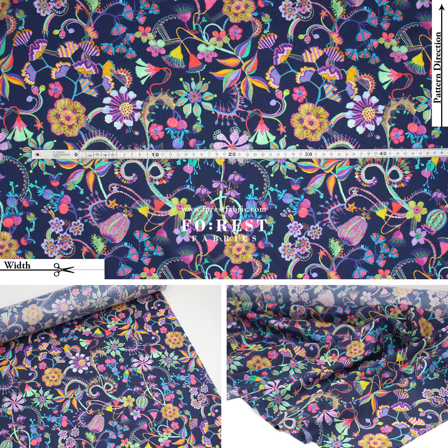 Liberty of London (Cotton Tana Lawn Fabric) - Beautiful Bizarre A